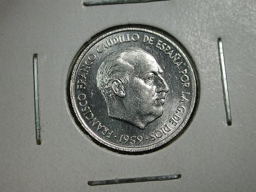 1959 Spain 10 c&eacute;ntimos NICE !