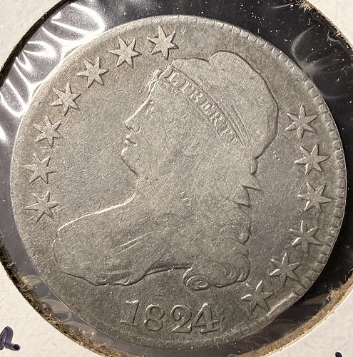 1824 Over Var, Dates Capped Bust Half Dollar, Nicely Circulated, (17426) O-101 R-2