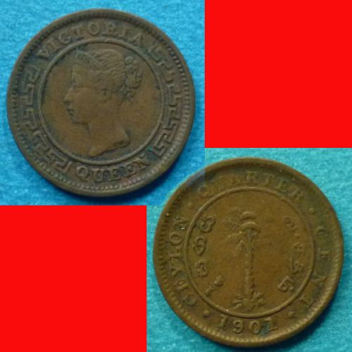 Ceylon Sri Lanka 1/4 Cent 1901 KM# 90
