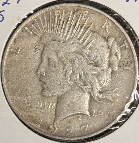 1927-D and 1927-S Peace Silver Dollars, Nicely Circulated, (20464)