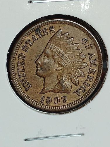 1907 INDIAN CENT AU-55 BROWN