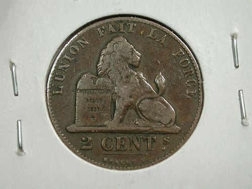 1864 Belgium 2 cent nice !