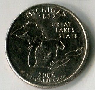 2004 - P  MICHIGAN  State Quarter  - FINE