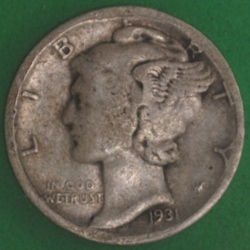 1931D Mercury Dime VG+
