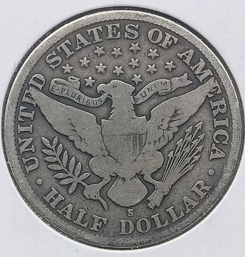 1905 S Barber Half Dollar &bull; .900 Silver &bull; VG