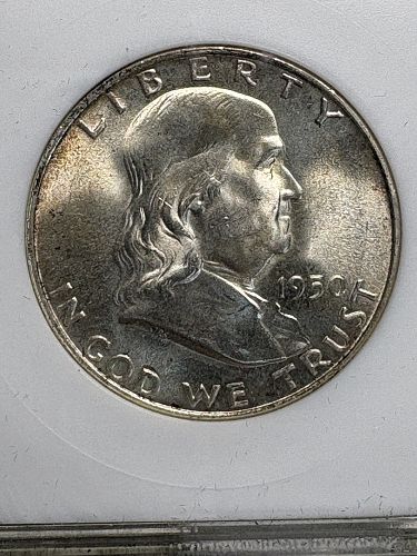 1950-D Franklin Half Dollar ANACS MS65