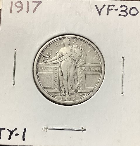 1917 Standing Liberty Quarter Type 1 - Dusty Choice Original Choice VF/XF