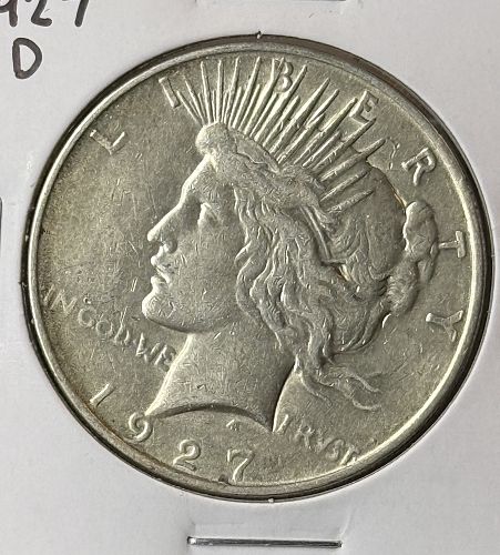 1927-D Peace Silver Dollar, Choice XF/AU. (22474)