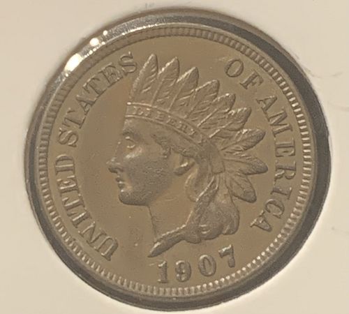 1907 INDIAN HEAD AU58 BIN 26.00