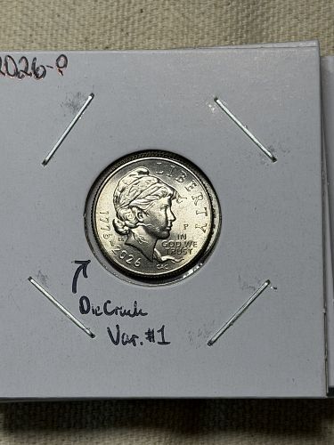 2026-P Die Crack Var#1 Choice Brilliant Uncirculated Emerging Liberty Clad Dime