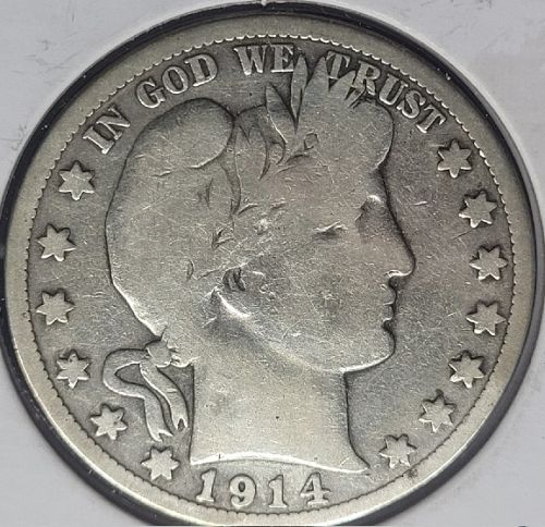 1914-S Barber Silver Half Dollar VG #01118