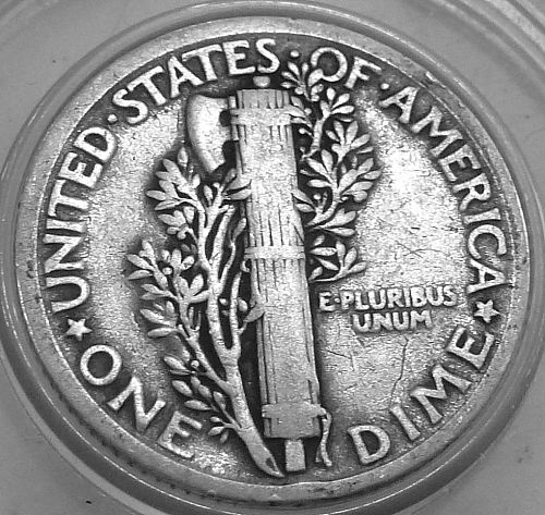 1918-P  FINE Mercury Dime F ( 40-Z)