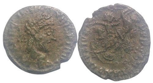 Barbaric imitation Constantius II Fallen Horseman AE 17.2mm 2.33gm follis.