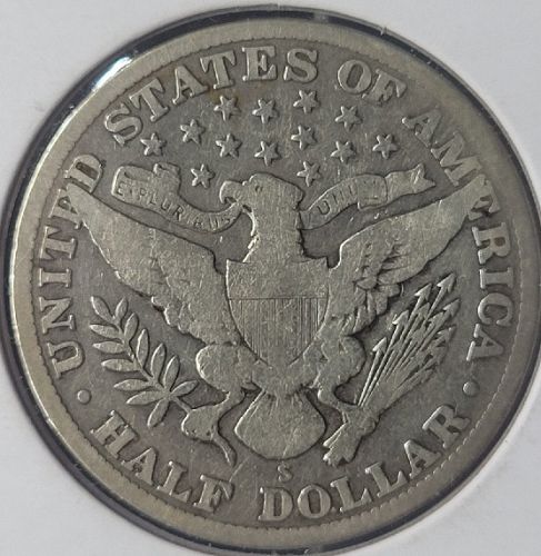 1914-S Barber Silver Half Dollar VG #01118