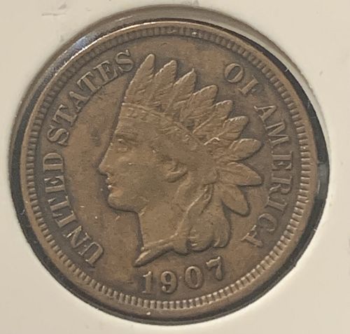 1907 INDIAN HEAD XF40 COND BIN 6.00