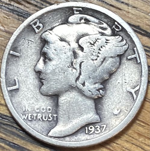 1937S mercury dime in FINE condition