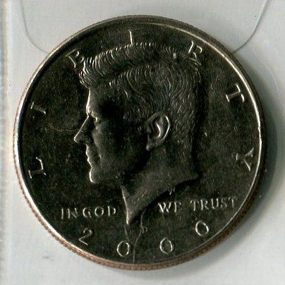 2000 - D   KENNEDY  HALF DOLLAR   -  FINE or BETTER