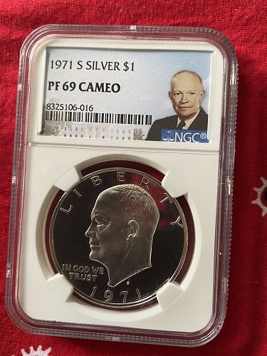1971-S- Silver Clad Cameo PF 69 Eisenhower Dollar