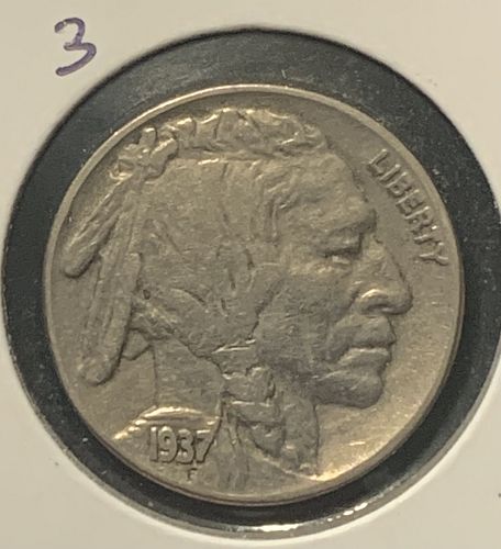 1937-P BUFFALO NICKEL XF45 BIN 3.25