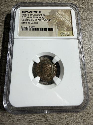 Roman Empire Constantine II AE3/4 Billon Nummus House of Constantine AD 337-340