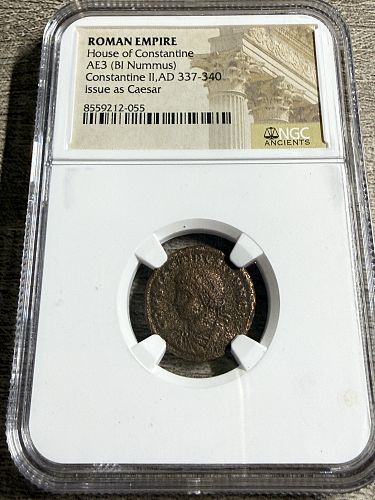 Roman Empire Constantine II AE3/4 Billon Nummus House of Constantine AD 337-340