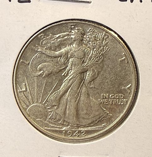 1942 Walking Liberty Half Dollar, Lightly Circulated, (22296)