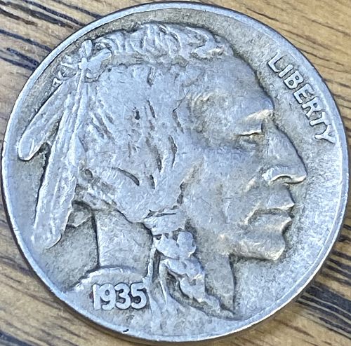 1935 Buffalo nickel in VERY FINE condition