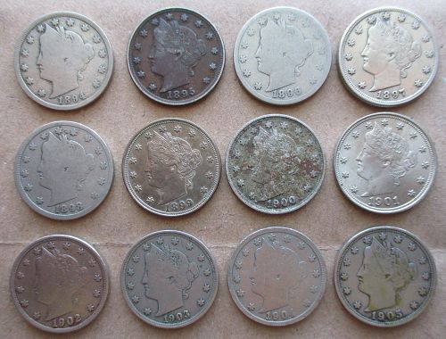 Complete 1883-1912 Liberty Head V Nickel 33 Coin Set ~ G-AU ~ Free Shipping