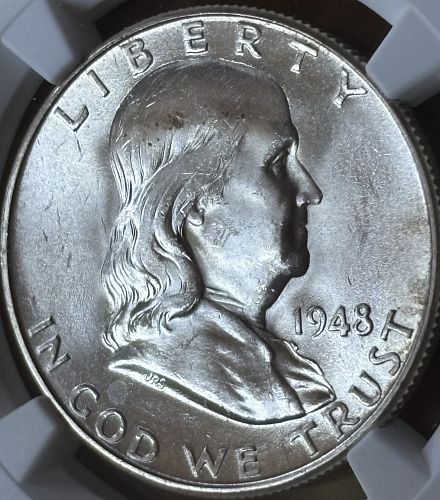 1948 D FRANKLIN SILVER HALF DOLLAR --- NGC MS65 W/ FULL BELL LINES