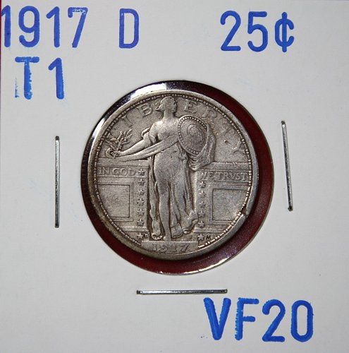 1917 D T1 STANDING LIBERTY QUARTER