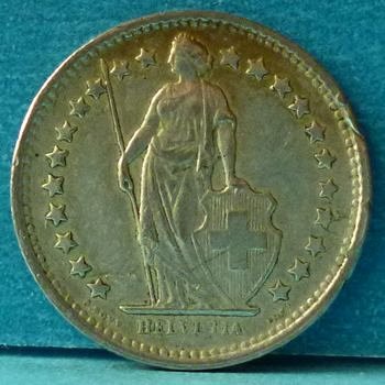 Switzerland 1/2 Franc 1968 km 23a.1