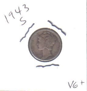 1943 S  MERCURY DIME