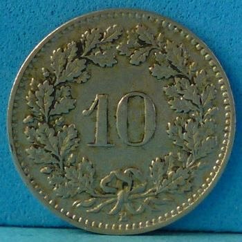 Switzerland 10 Rappen 1911 km 27