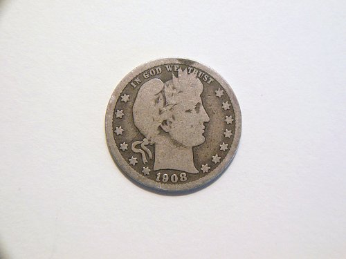 1908-D Silver Barber Quarter