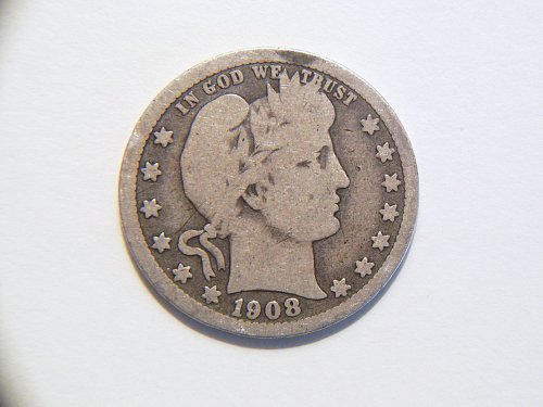 1908-D Silver Barber Quarter