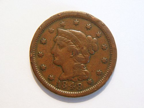 1848 Braided Hair Liberty Large Cent