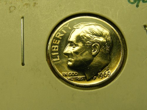 1969 S Roosevelt Proof  Dime