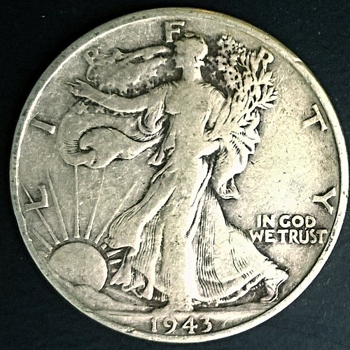 1943 P Walking Liberty Half Dollar - Free Shipping for additional coins purchased on same invoice.