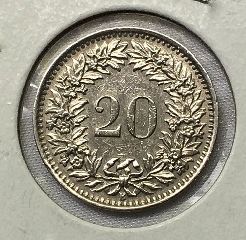 1959 B Switzerland 20 Rappen