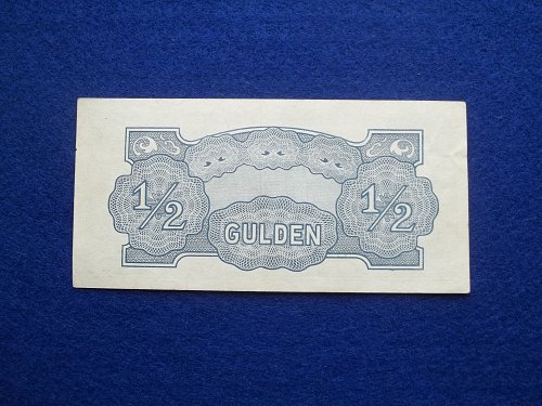 NETHERLANDS INDIES (ND)1942  1/2 GULDEN WW2 NOTE AU-UNC CONDITION!