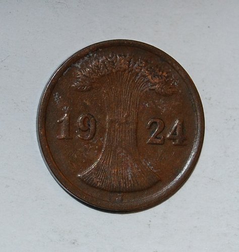 Germany - Weimar Republic 2 Reichspfennig 1924 j