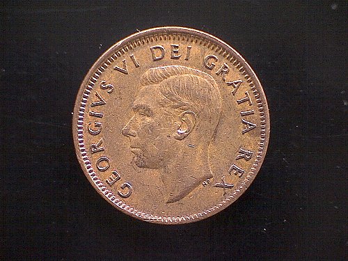 1948 CANADA ONE CENT  KING GEORGE V1  "VARIETY"