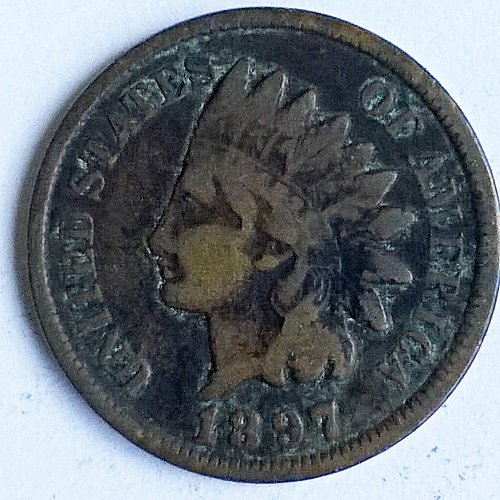 1897 P Indian Head Cent - Free Shipping for additional coins purchased on same invoice.