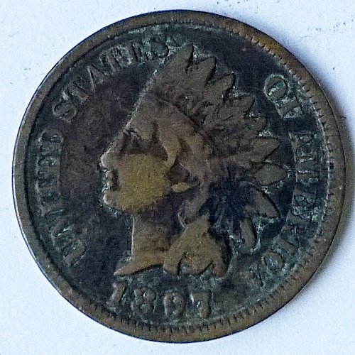1897 P Indian Head Cent - Free Shipping for additional coins purchased on same invoice.