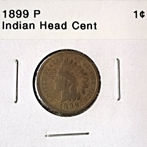 1899 P Indian Head Cent - 4 Photos!