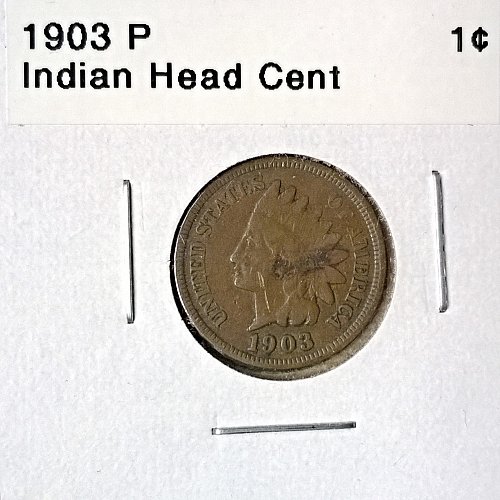 1903 P Indian Head Cent - Free Shipping for additional coins purchased on same invoice.