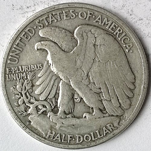 1942 D Walking Liberty Half Dollar - Free Shipping for additional coins purchased on same invoice.