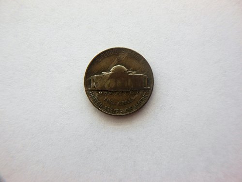 1945-P Silver Jefferson Nickel with Major Die Crack Error on both sides