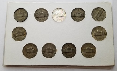 11 Coin Jefferson War Nickel Set 35% Silver in Anco holder