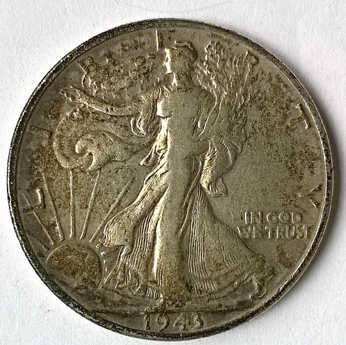 1943 P Walking Liberty Half Dollar - Free Shipping for additional coins purchased on same invoice